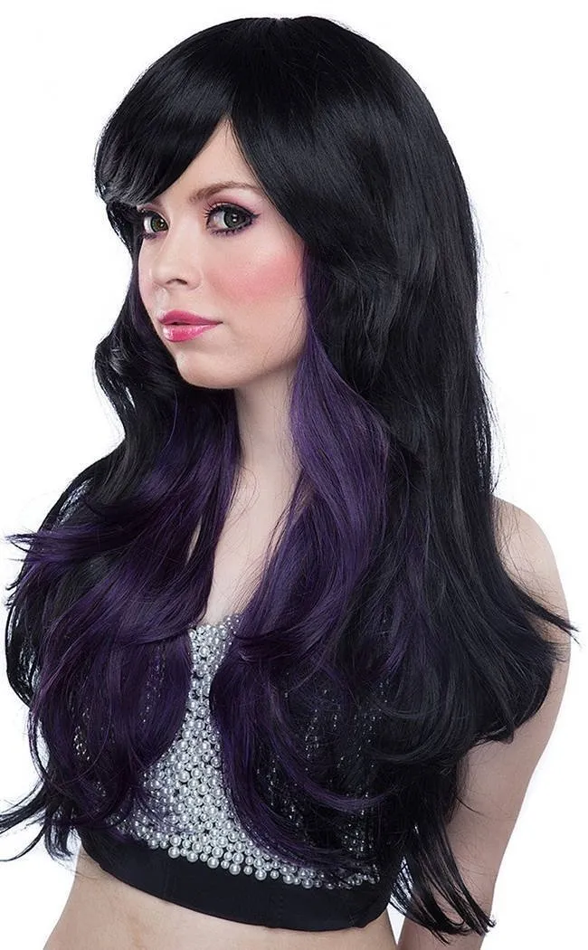 Black & Violet Downtown Girl Wig