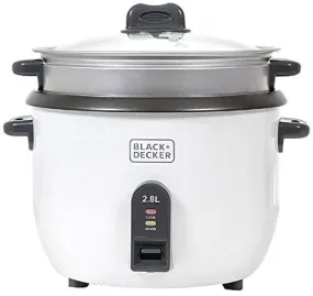 Black Decker, 1100W, 2.8 L 11 Cup Rice Cooker, White, RC2850