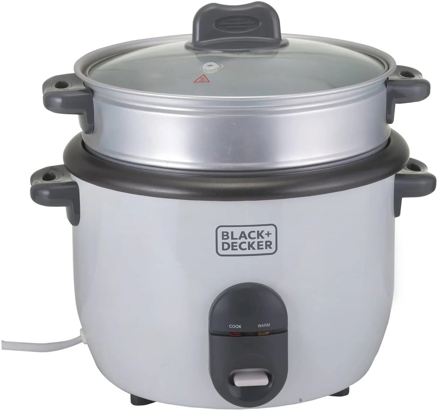 Black Decker, 700W, 1.8 L, 6 Cup Rice Cooker, White, RC1860