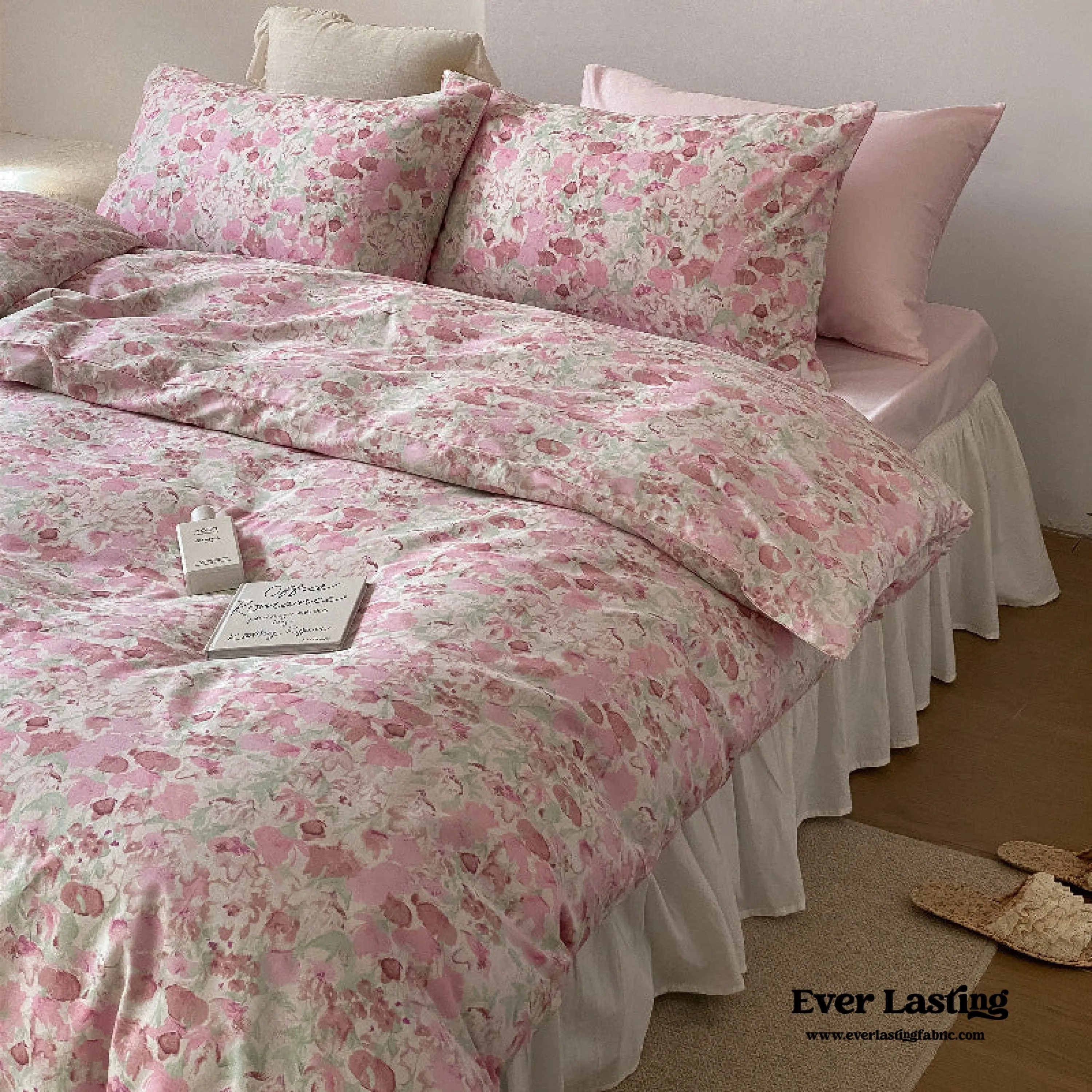 Blossom Floral Bedding Set / Rose Pink