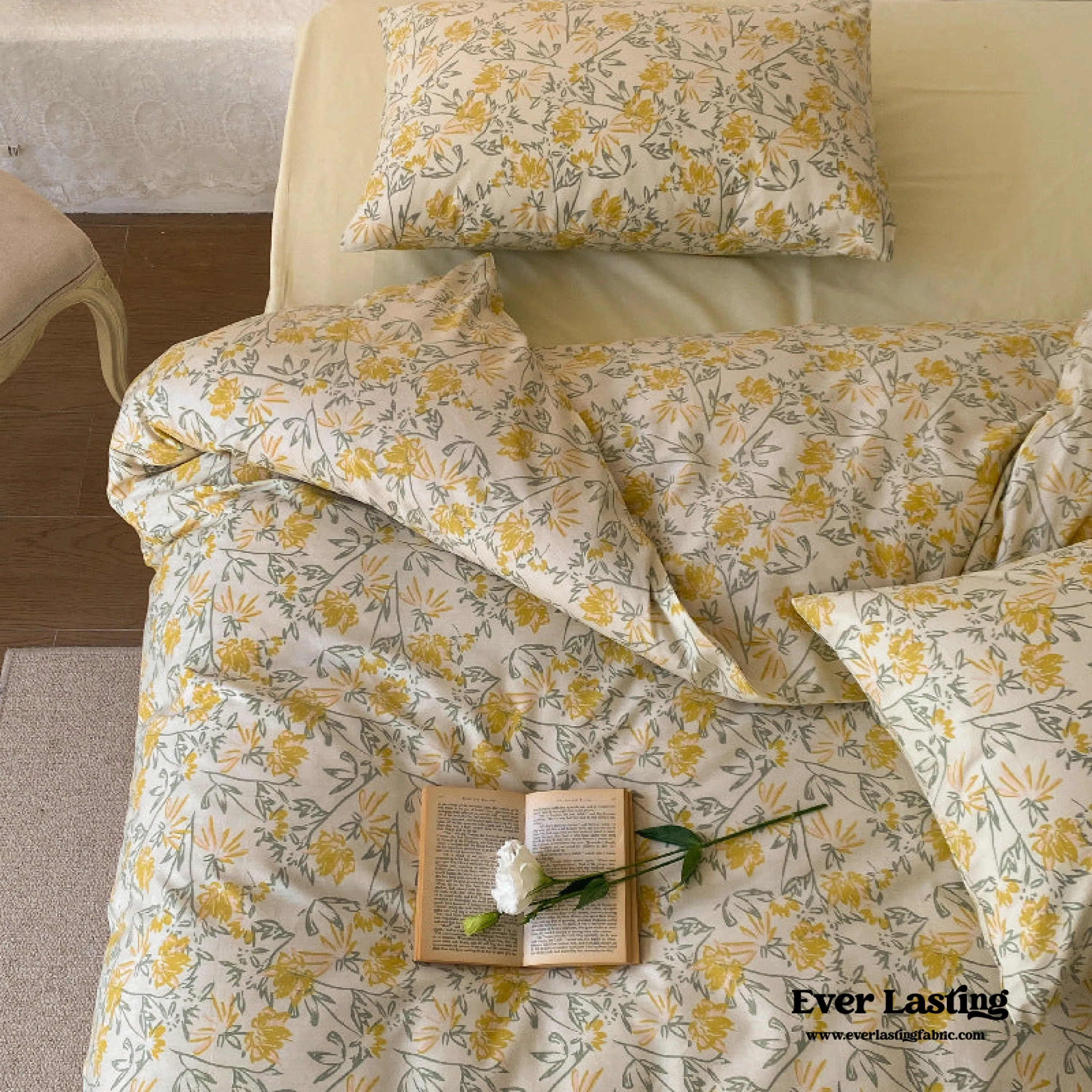 Blossom Floral Bedding Set / Rose Pink