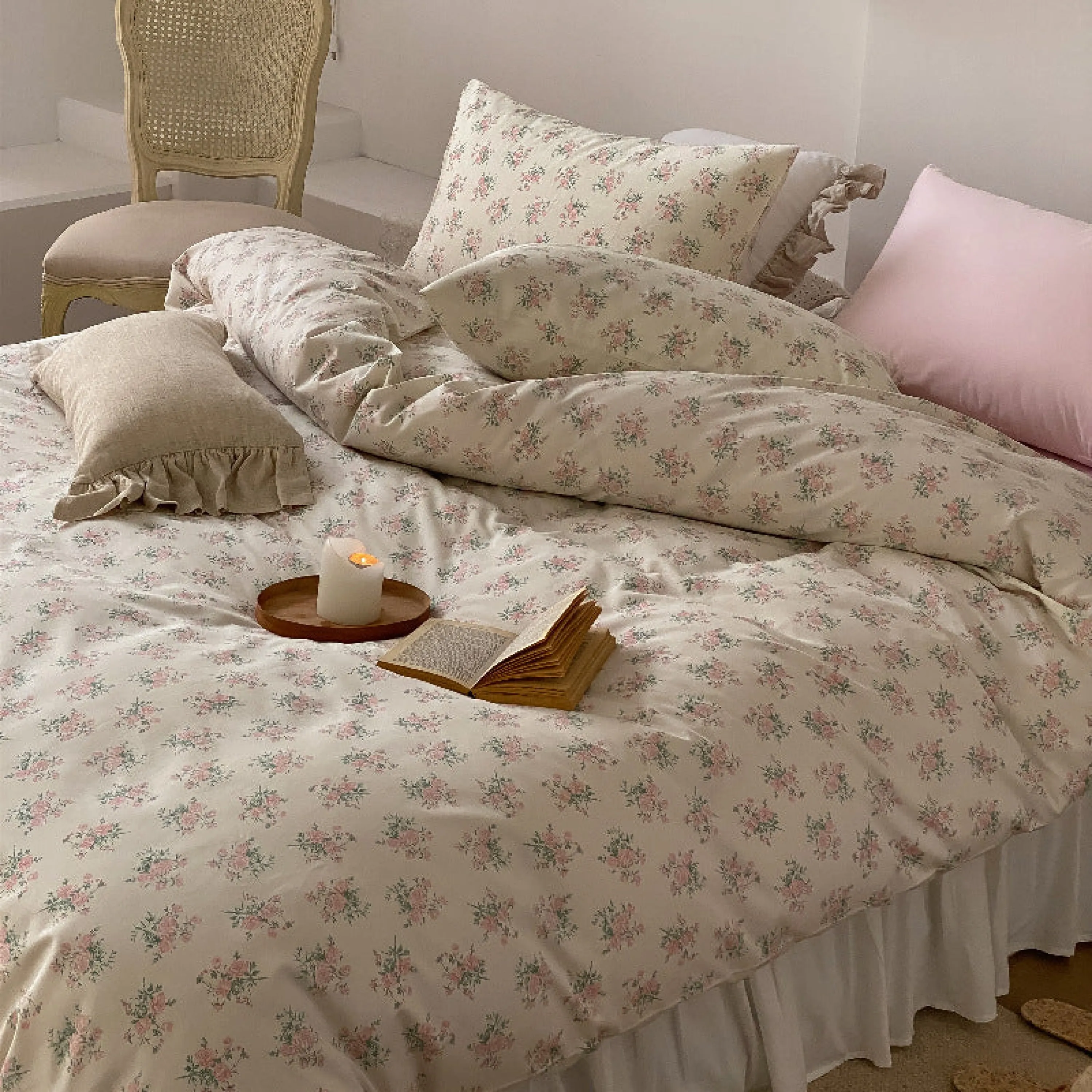 Blossom Floral Bedding Set / Rose Pink