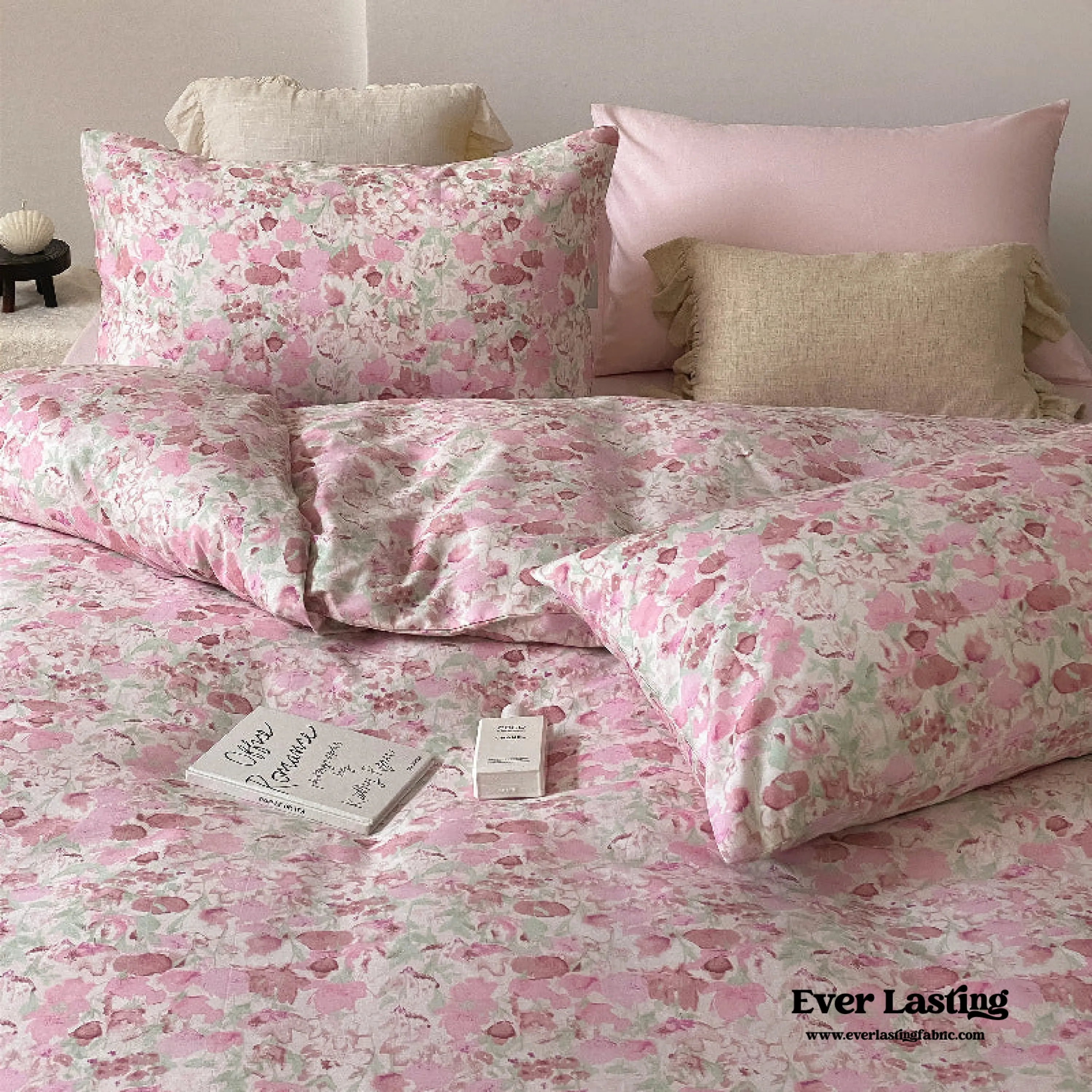 Blossom Floral Bedding Set / Rose Pink