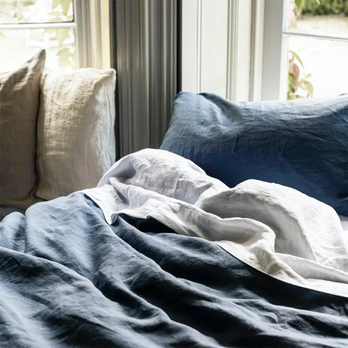 Blueberry Linen Blend Duvet Cover