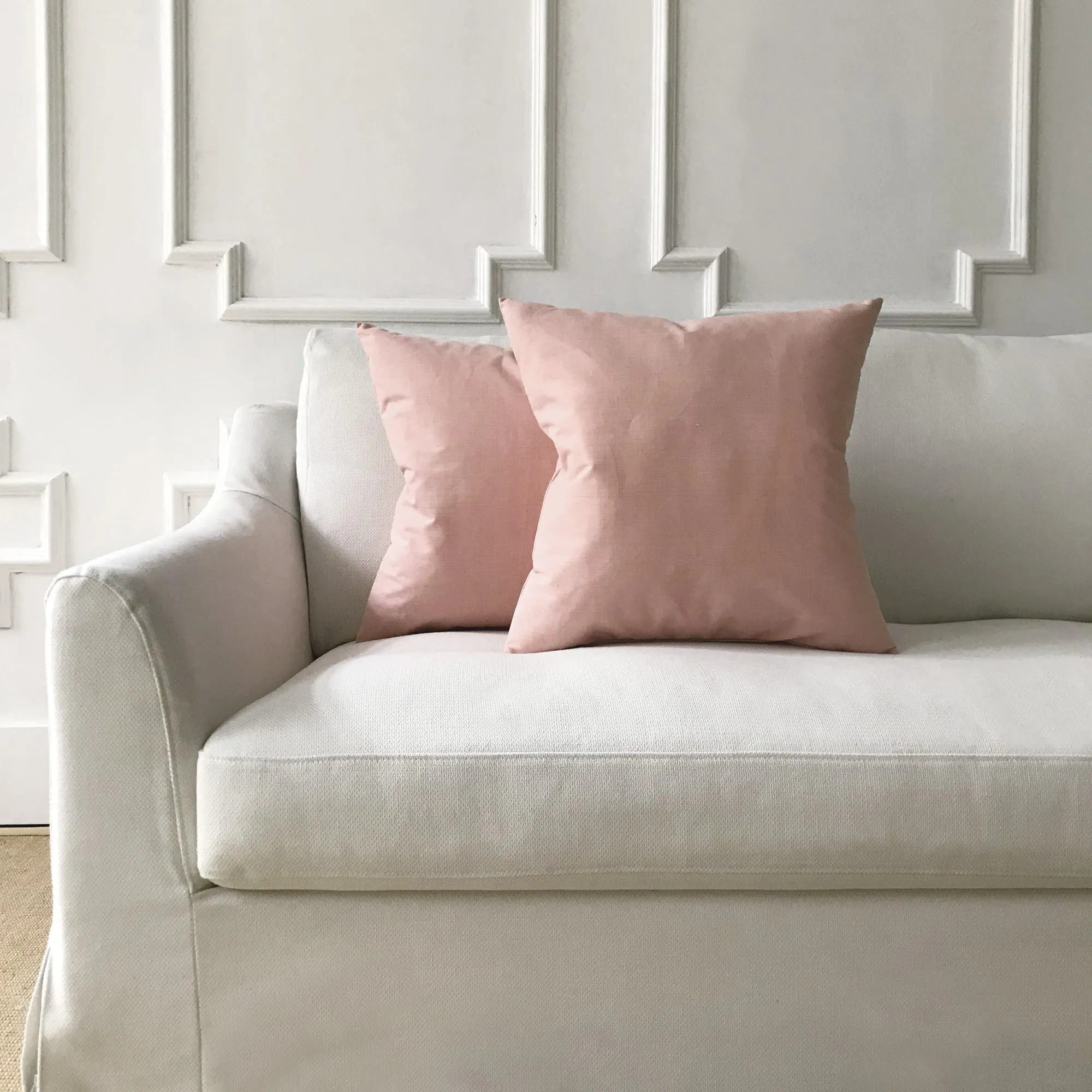 Blush Pink Solid Throw Pillow Cover 20x20