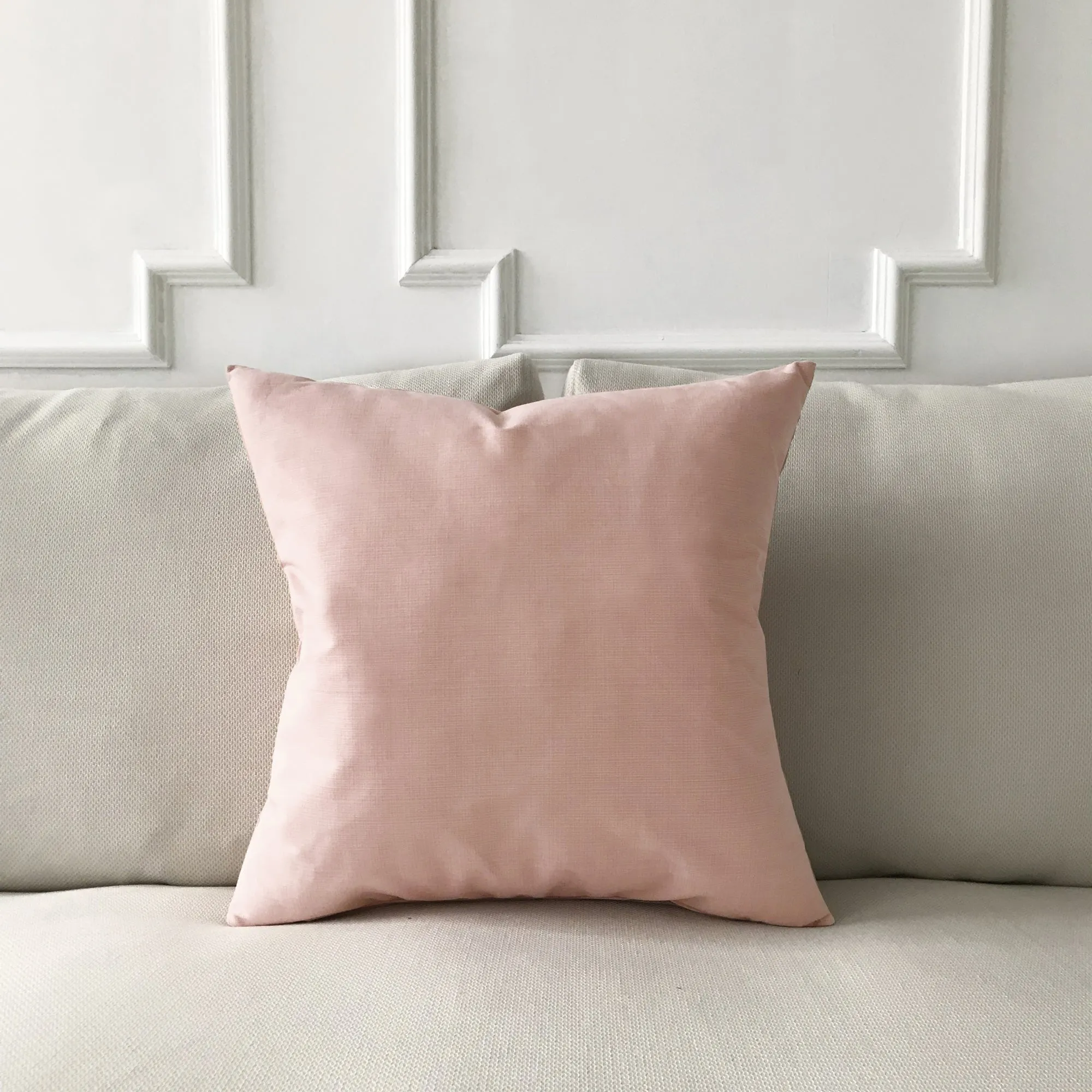 Blush Pink Solid Throw Pillow Cover 20x20