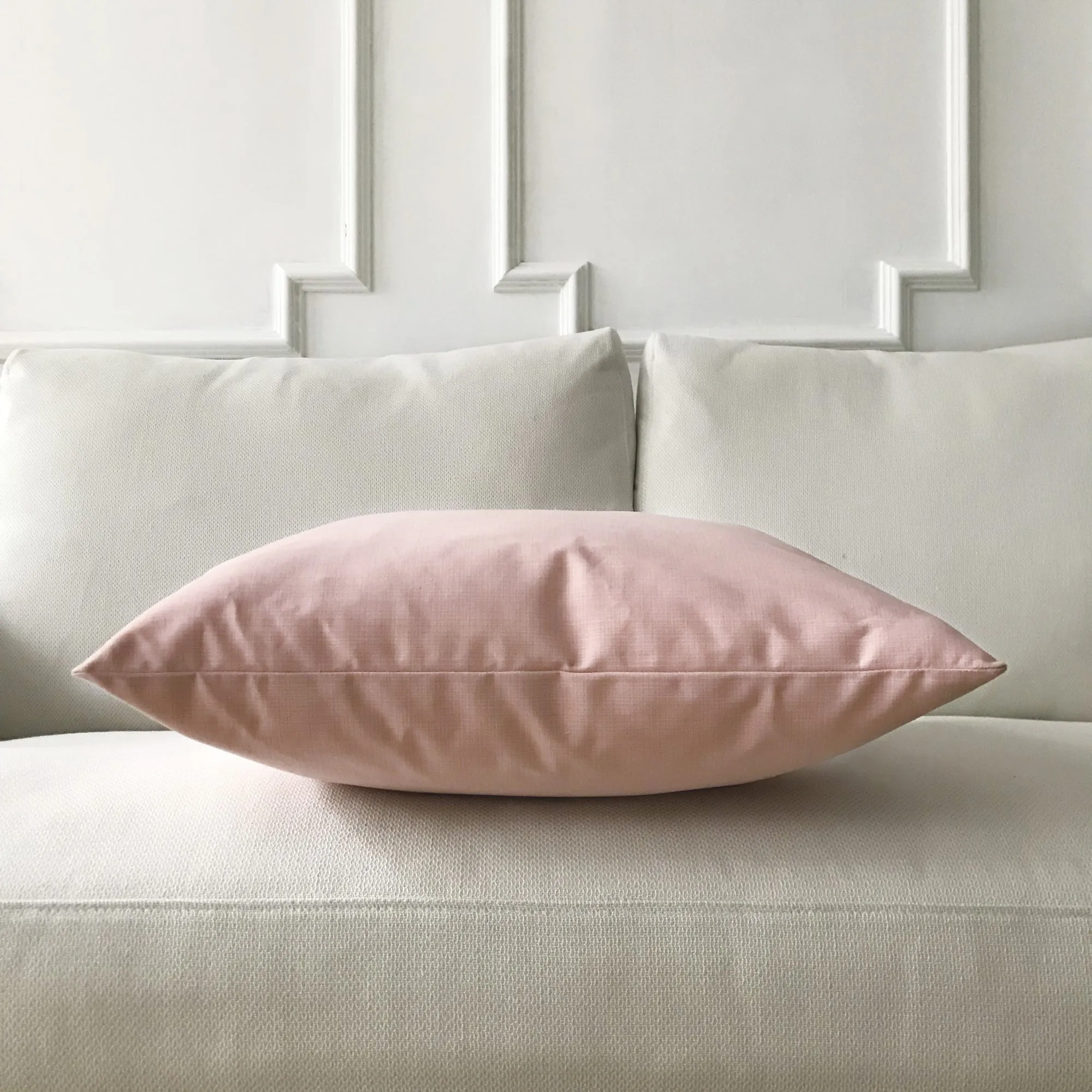 Blush Pink Solid Throw Pillow Cover 20x20