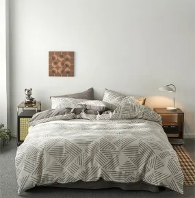 Boho Striped Bedding Set / Gray