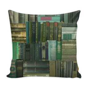 Book Spines Pillow Cover Green