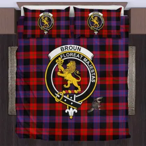 Broun Modern Tartan Bedding Set with Family Crest