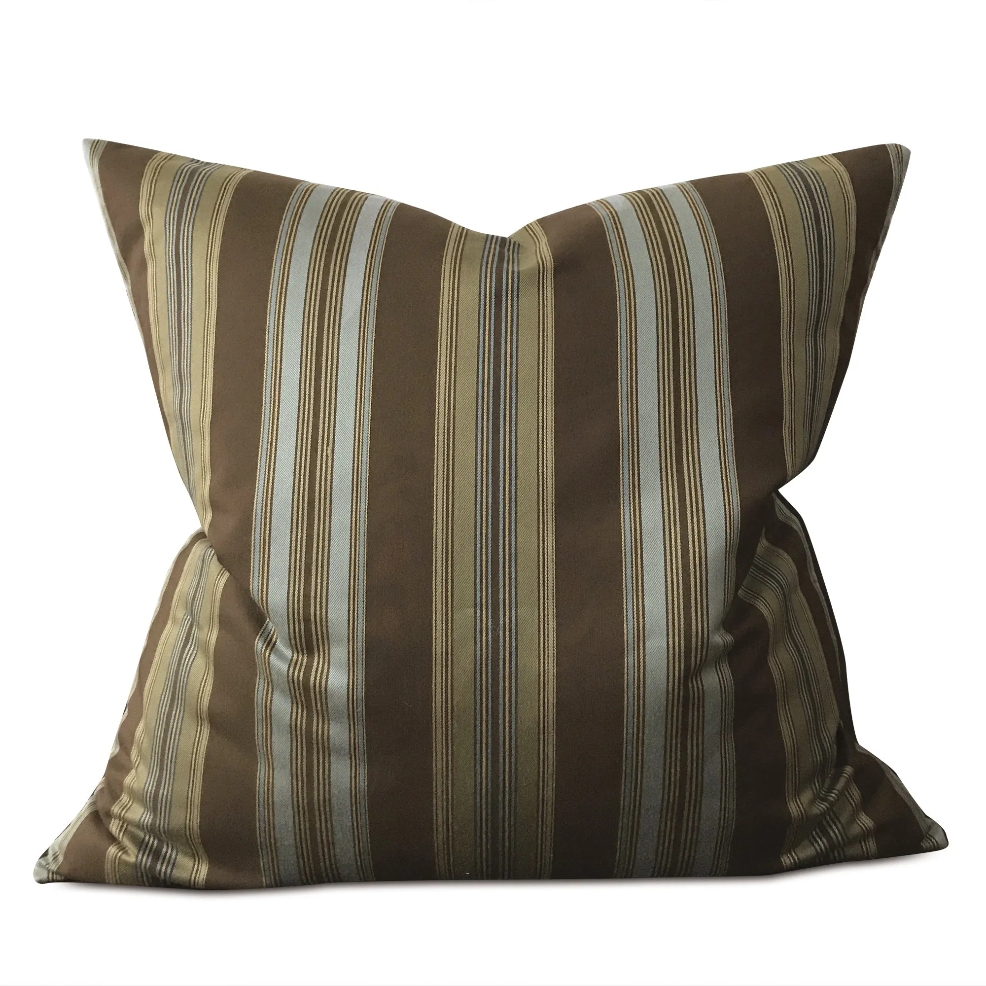 Brown and Teal Striped Euro Sham 26x26