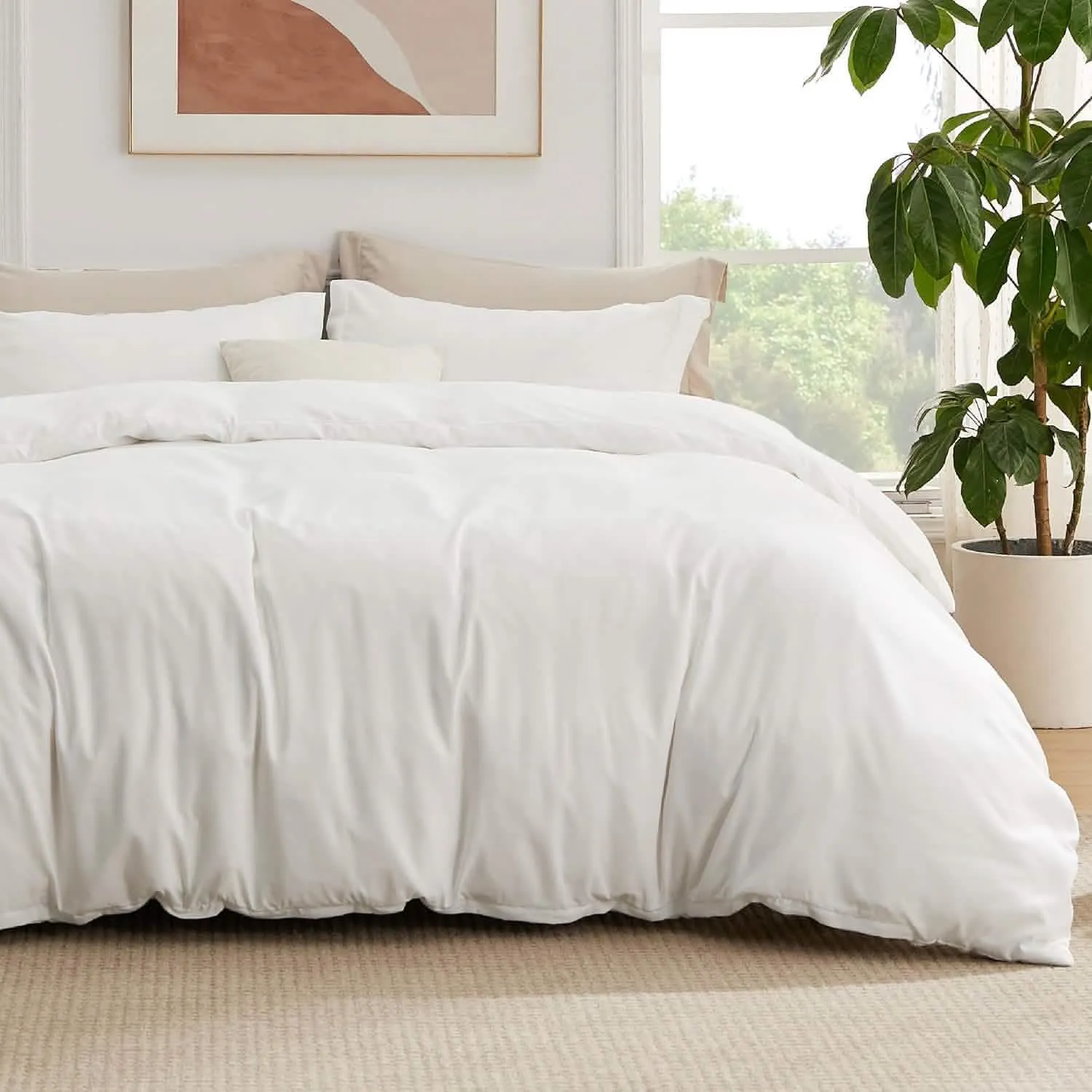 Brushed Microfiber Duvet Cover Sets With Fitted Sheet