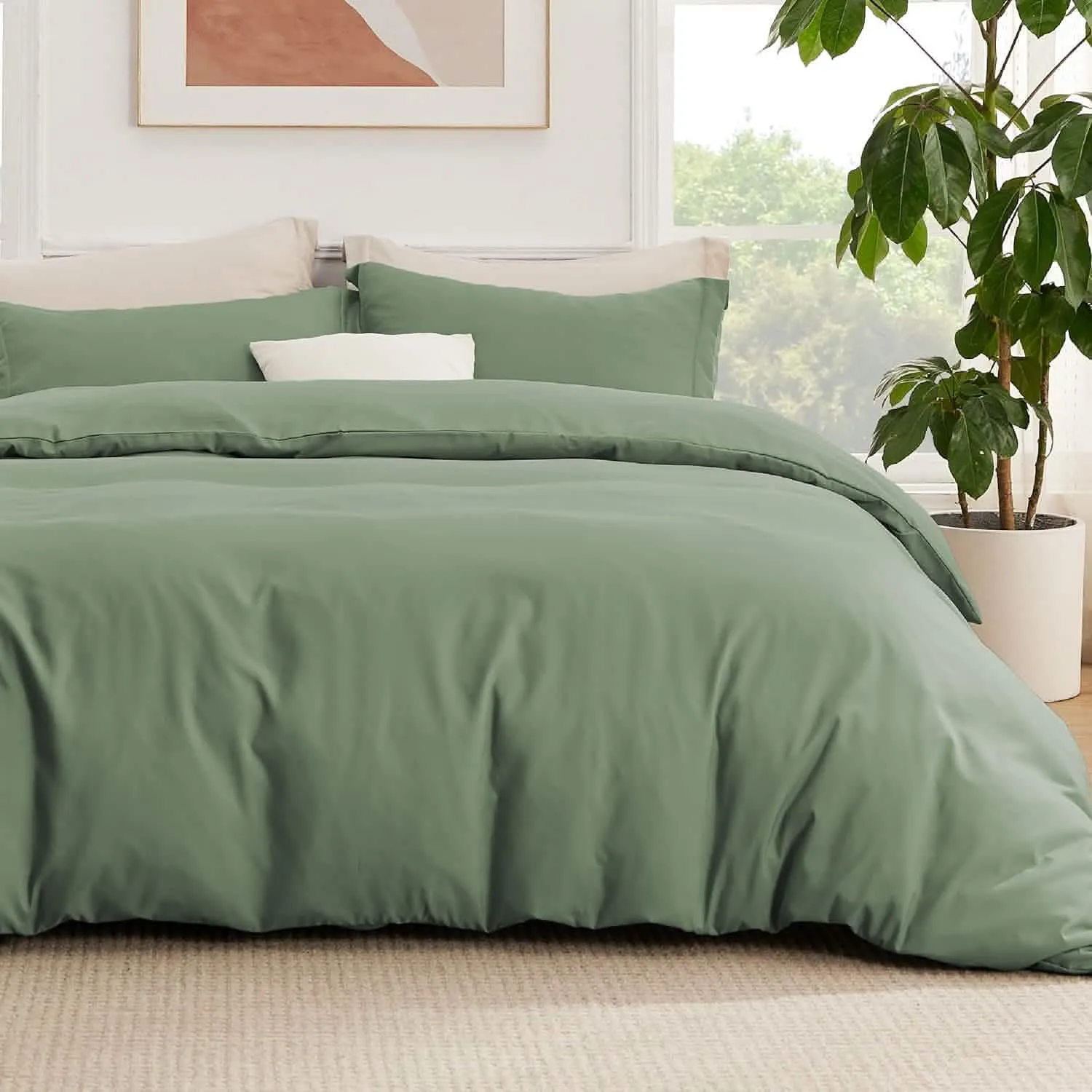 Brushed Microfiber Duvet Cover Sets With Fitted Sheet