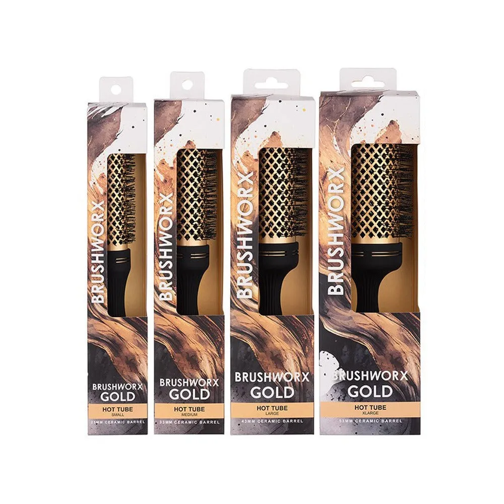 Brushworx Gold Ceramic Hot Tube Brush - M (50mm)