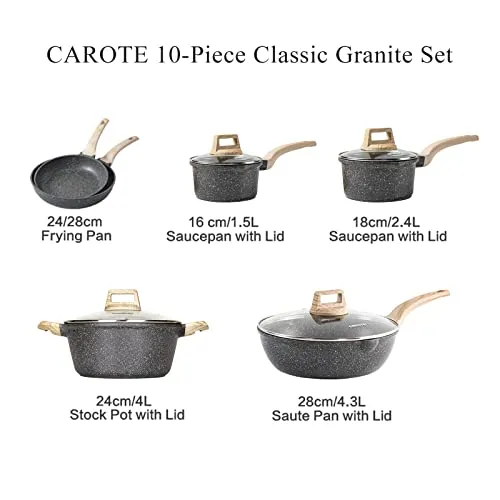 CAROTE Nonstick Pots and Pans Set