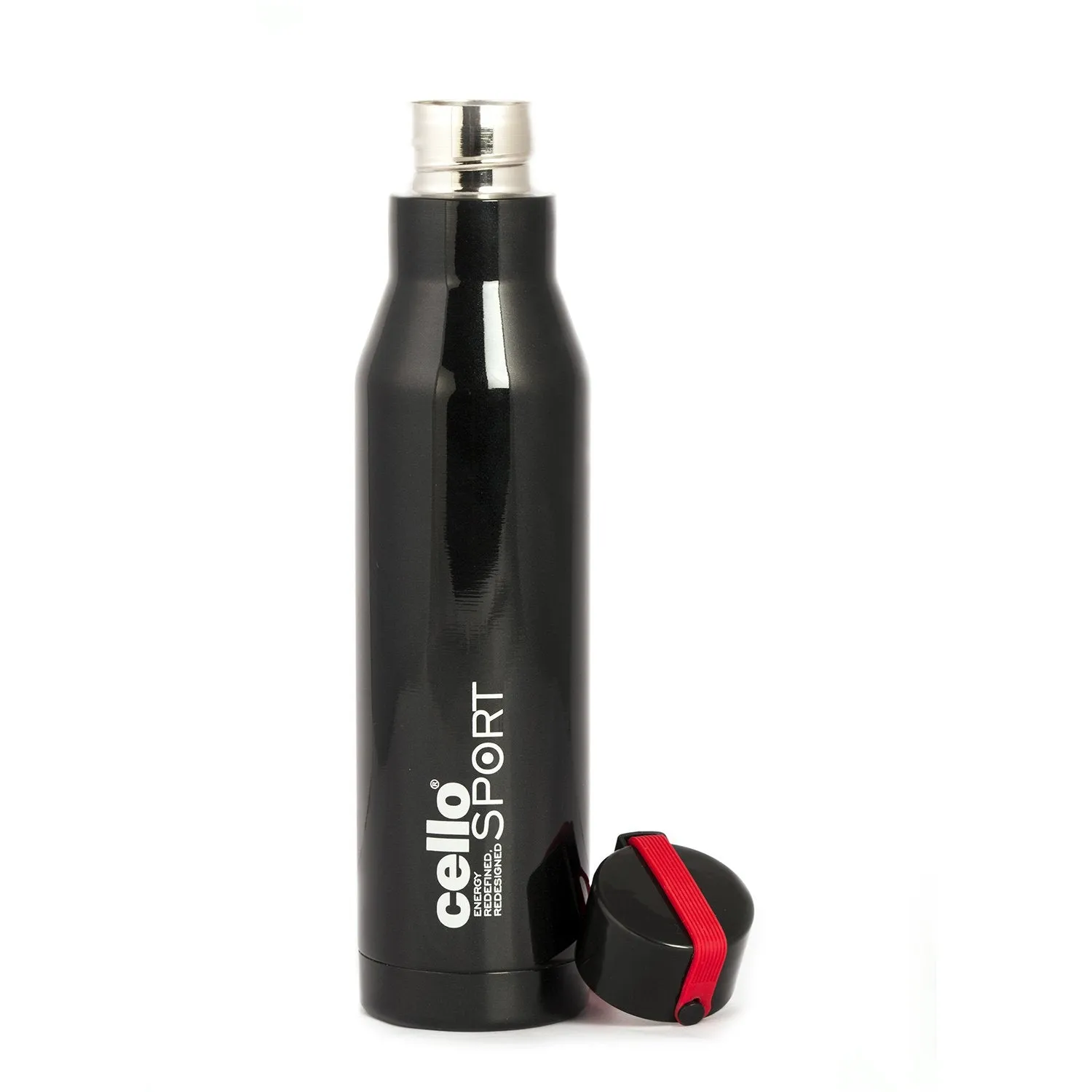 Cello Maestro Stainless Steel Double Walled Water Bottle, Hot and Cold, 550ml, 1pc Flask, Black