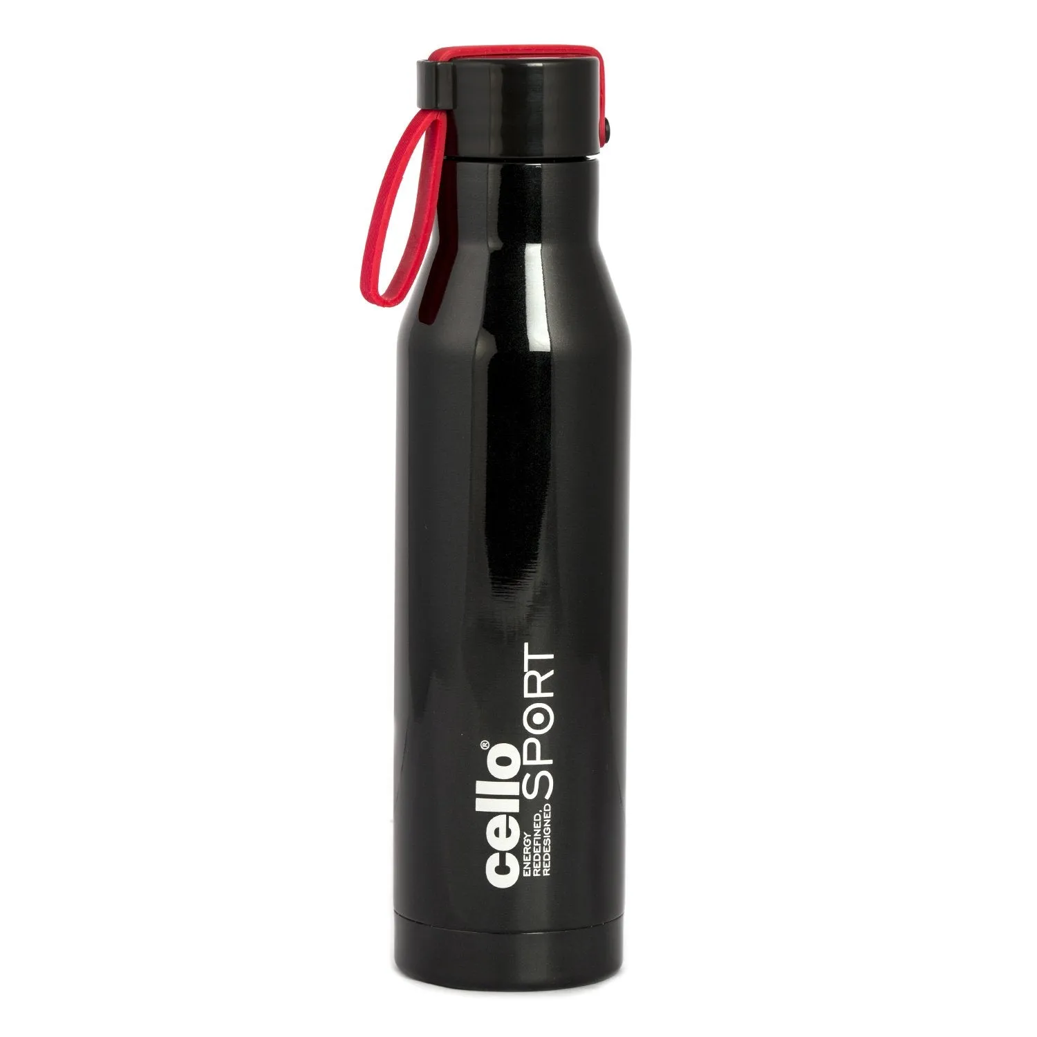 Cello Maestro Stainless Steel Double Walled Water Bottle, Hot and Cold, 550ml, 1pc Flask, Black