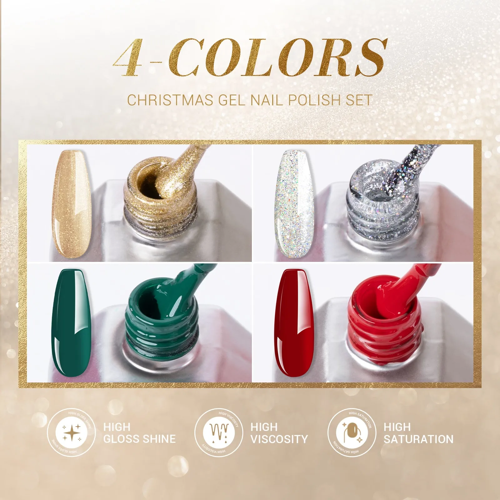 Christmas Thick Gel Nail Polish Hot Colors Set - US ONLY