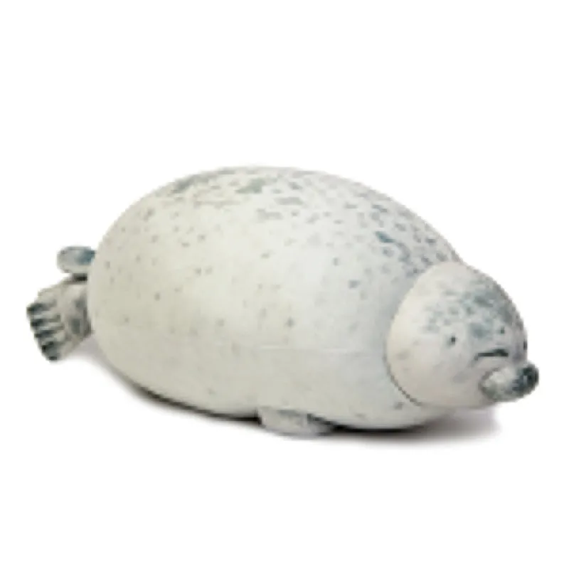 Chubby Blob Seal Pillow Plush Animal Toy Stuffed Seal Plushie Cotton Cute Pillow Gray