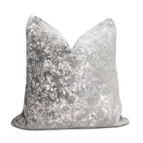 (CLEARANCE) Ainsley Dove Gray Silver Patina Abstract Texture Pillow Cover