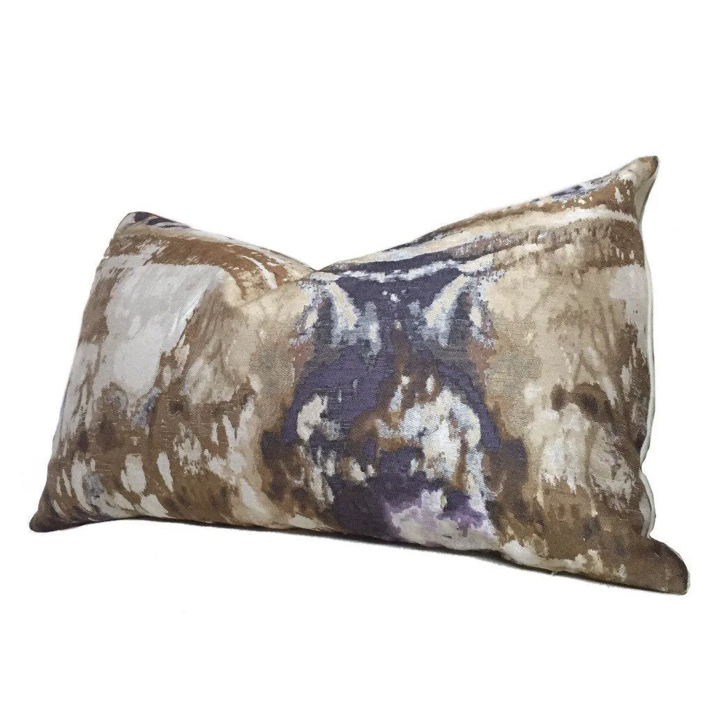 (CLEARANCE) Modern Abstract Marble Geology Beige Brown Purple Pattern Pillow Cover l