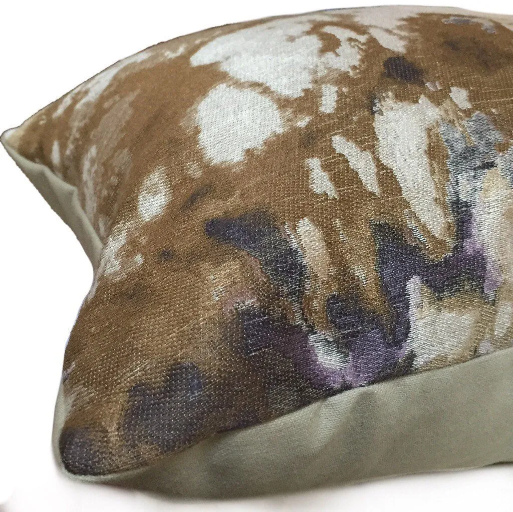 (CLEARANCE) Modern Abstract Marble Geology Beige Brown Purple Pattern Pillow Cover l