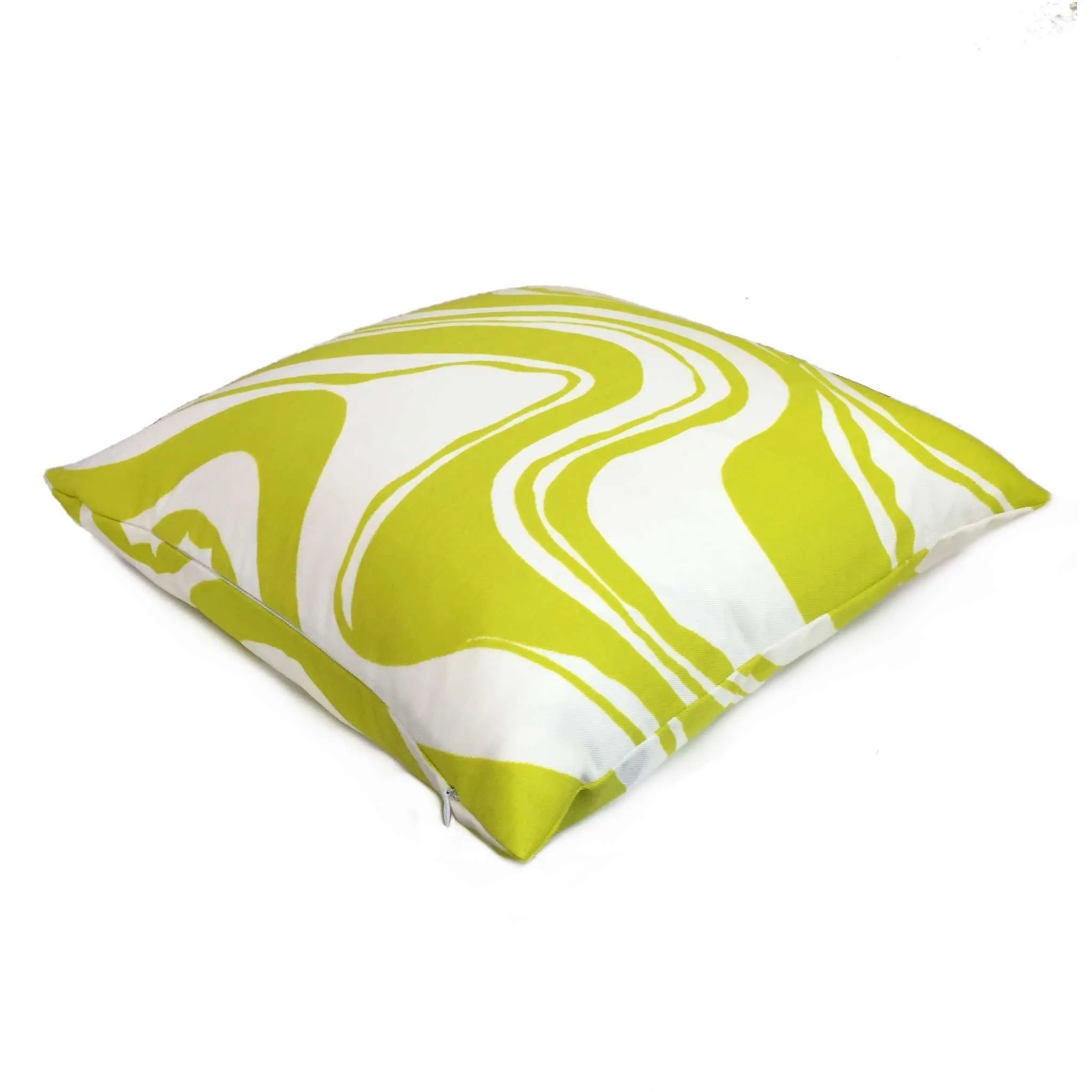 (CLEARANCE) Trina Turk Schumacher Carmel Coastline Sulfur Citron Yellow White Indoor Outdoor Pillow Cover