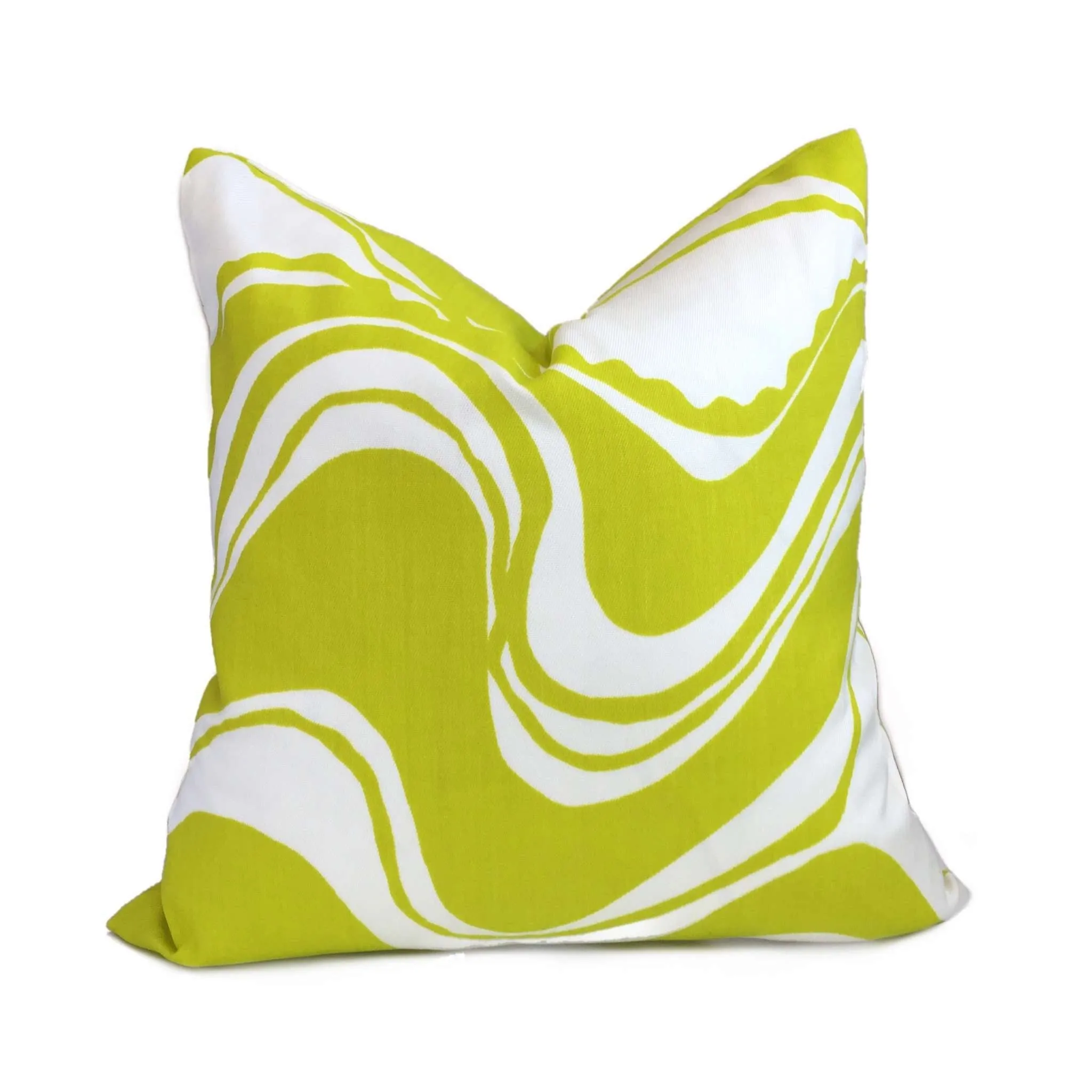 (CLEARANCE) Trina Turk Schumacher Carmel Coastline Sulfur Citron Yellow White Indoor Outdoor Pillow Cover