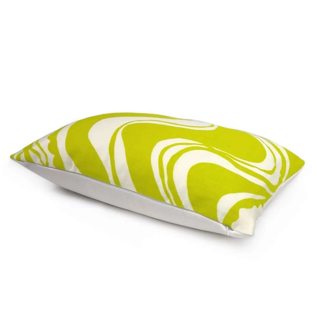 (CLEARANCE) Trina Turk Schumacher Carmel Coastline Sulfur Citron Yellow White Indoor Outdoor Pillow Cover