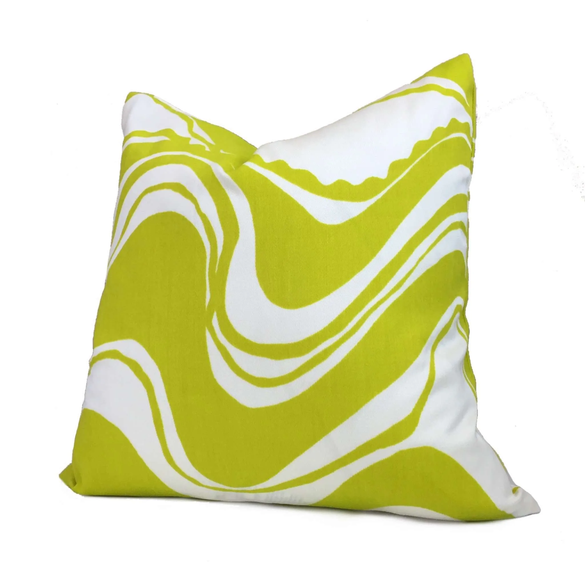 (CLEARANCE) Trina Turk Schumacher Carmel Coastline Sulfur Citron Yellow White Indoor Outdoor Pillow Cover