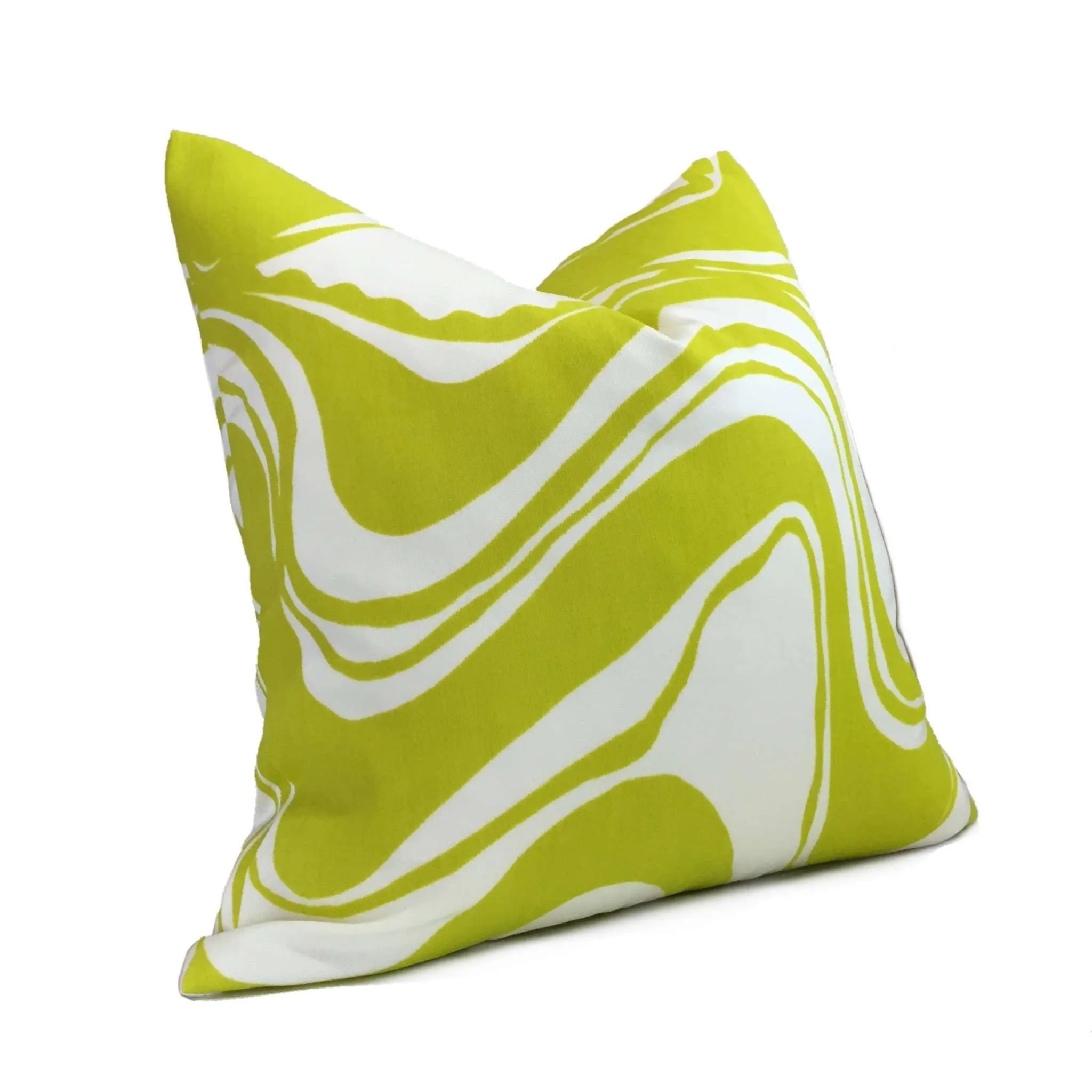 (CLEARANCE) Trina Turk Schumacher Carmel Coastline Sulfur Citron Yellow White Indoor Outdoor Pillow Cover