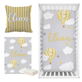 Cloud  Hot Air Balloon Baby Bedding Set - Baby Shower Gift