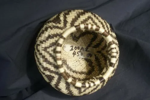 Colorful Highly Collectible & Unique American Indian Wounaan Hösig Di Tightly Woven basket Geometric Earthtones Zigzag Motif 300A2 DARIEN RAINFOREST JUNGLE PANAMA MUSEUM QUALITY MINUTE MINUSCULE WEAVE