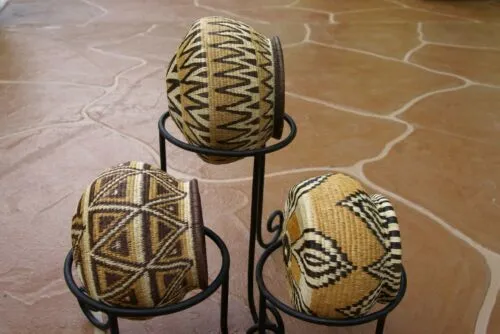 Colorful Highly Collectible & Unique from the DARIEN RAINFOREST of PANAMA, MUSEUM QUALITY with INTRICATE, TIGHT & MINUSCULE WEAVE FROM American Indian renown Artist  Finest Zigzag Earthtone Basket 300A13