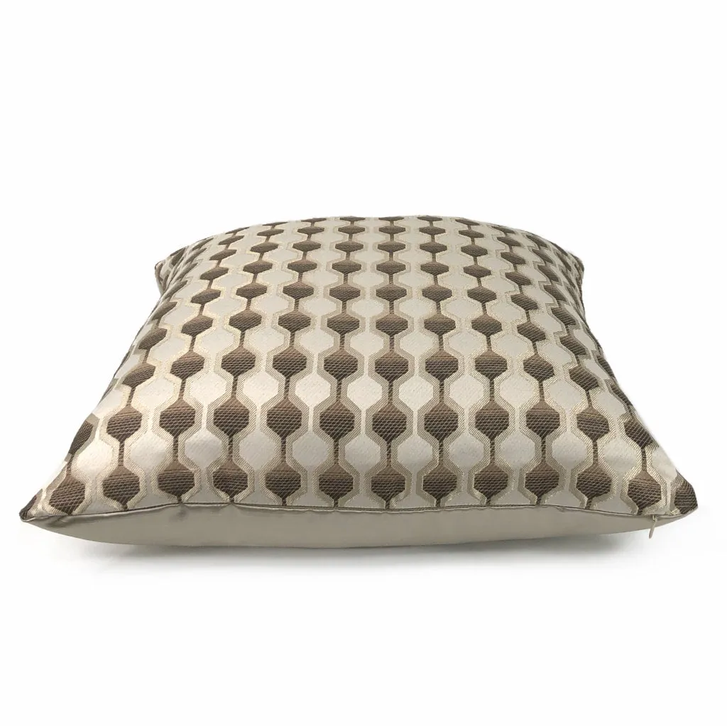 Conrad Geometric Hexagon Brown Beige Pillow Cover