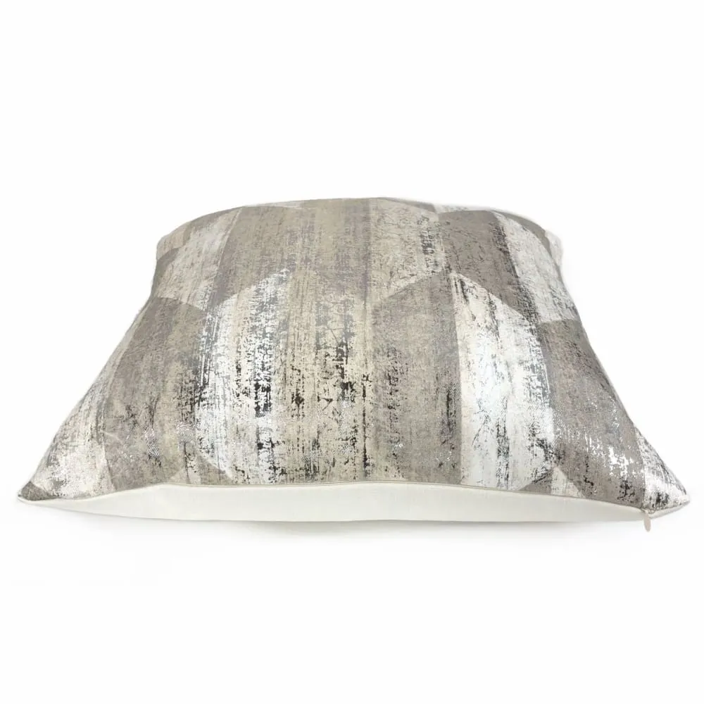 Cooper Silver Glazed Taupe Hexagon Pillow Cover