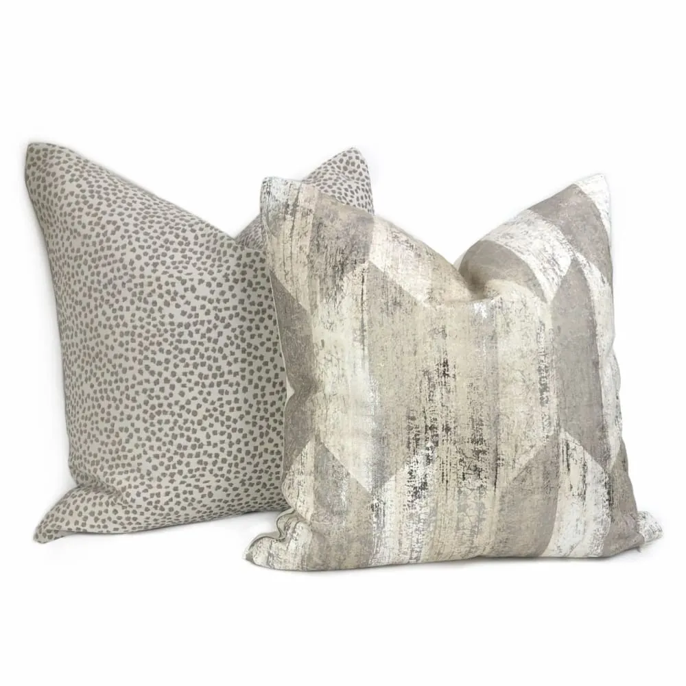 Cooper Silver Glazed Taupe Hexagon Pillow Cover