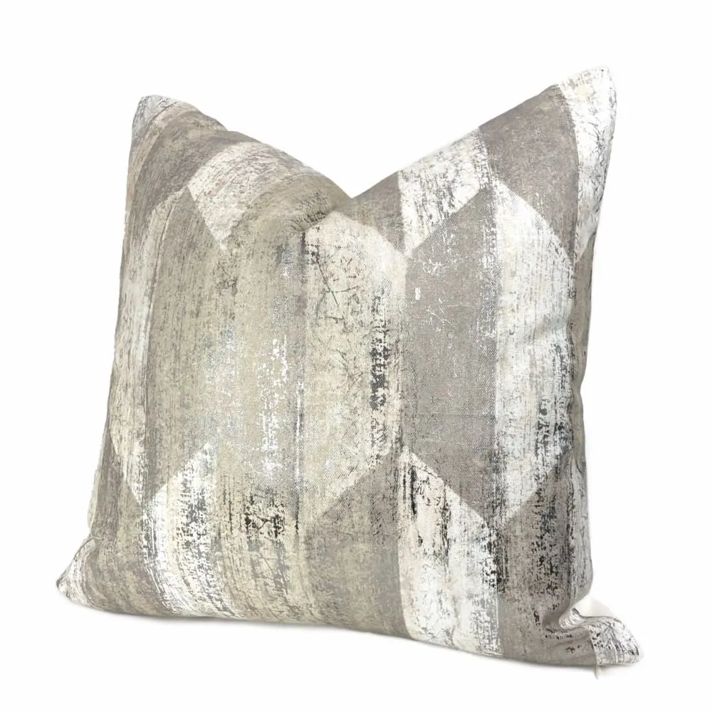 Cooper Silver Glazed Taupe Hexagon Pillow Cover