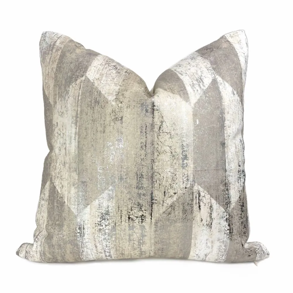 Cooper Silver Glazed Taupe Hexagon Pillow Cover