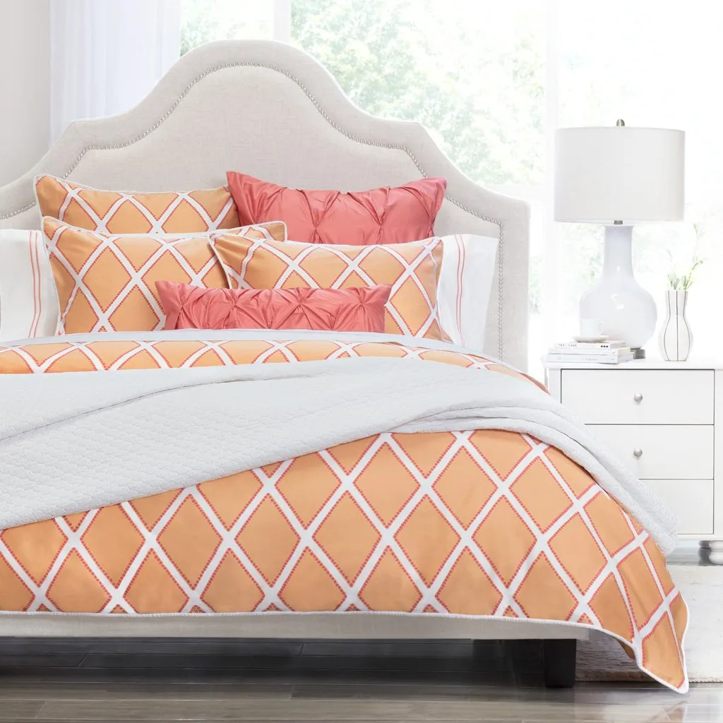 Coral Valencia Pintuck Duvet Cover