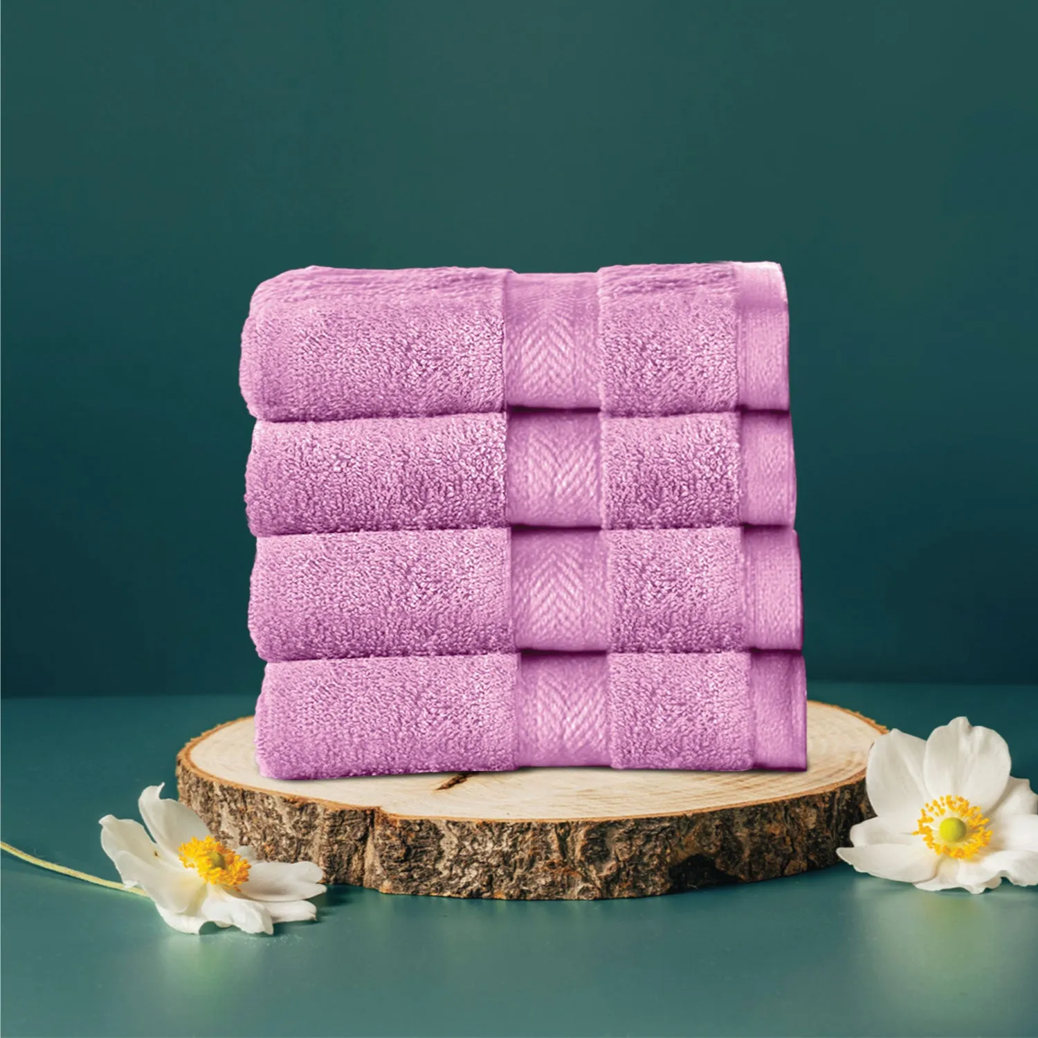 Cotton Face Towel Pack of 4 Soft Feel, Quick Dry, Highly Absorbent Durable Towels