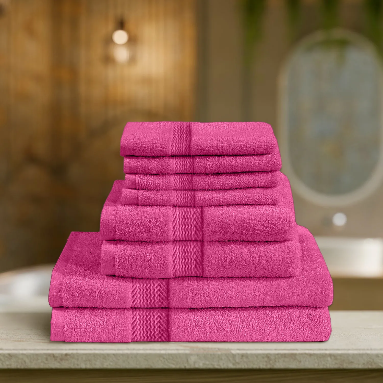 Cotton Home Ultimate Towel Collection - 8 Piece Bundle Pink