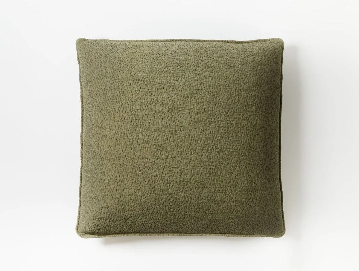 Coyuchi Organic Cascade Moss Matelasse Euro Sham