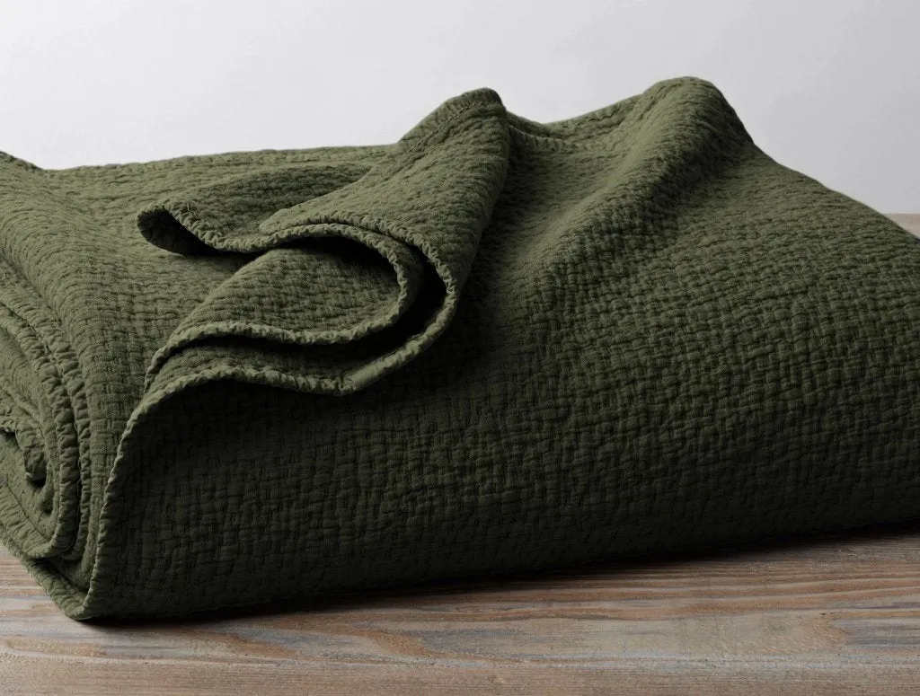 Coyuchi Organic Cascade Moss Matelasse Euro Sham