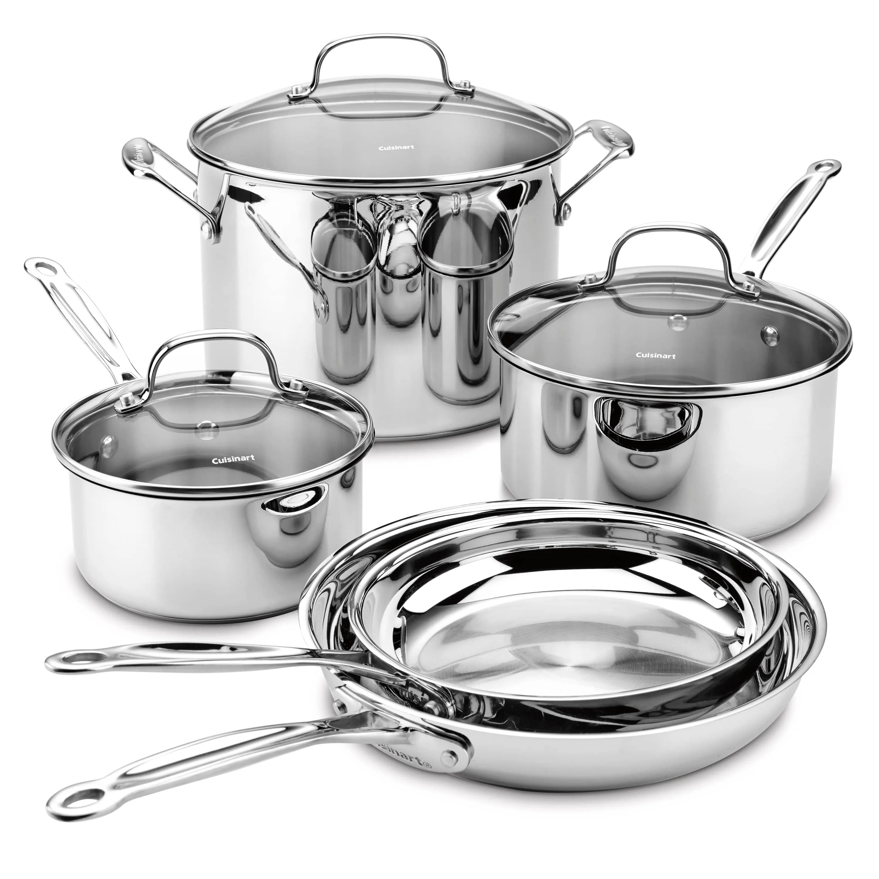 Cuisinart Stainless 8 Piece Cookware Set with Glass Lids