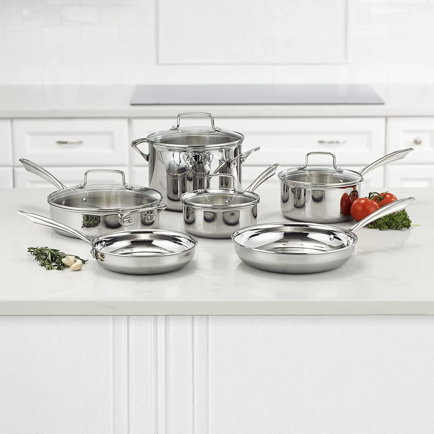 Cuisinart Tri-Ply Stainless Steel 10 Piece Cookware Set