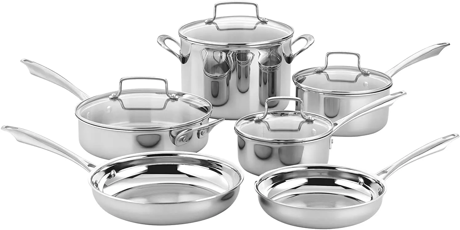 Cuisinart Tri-Ply Stainless Steel 10 Piece Cookware Set