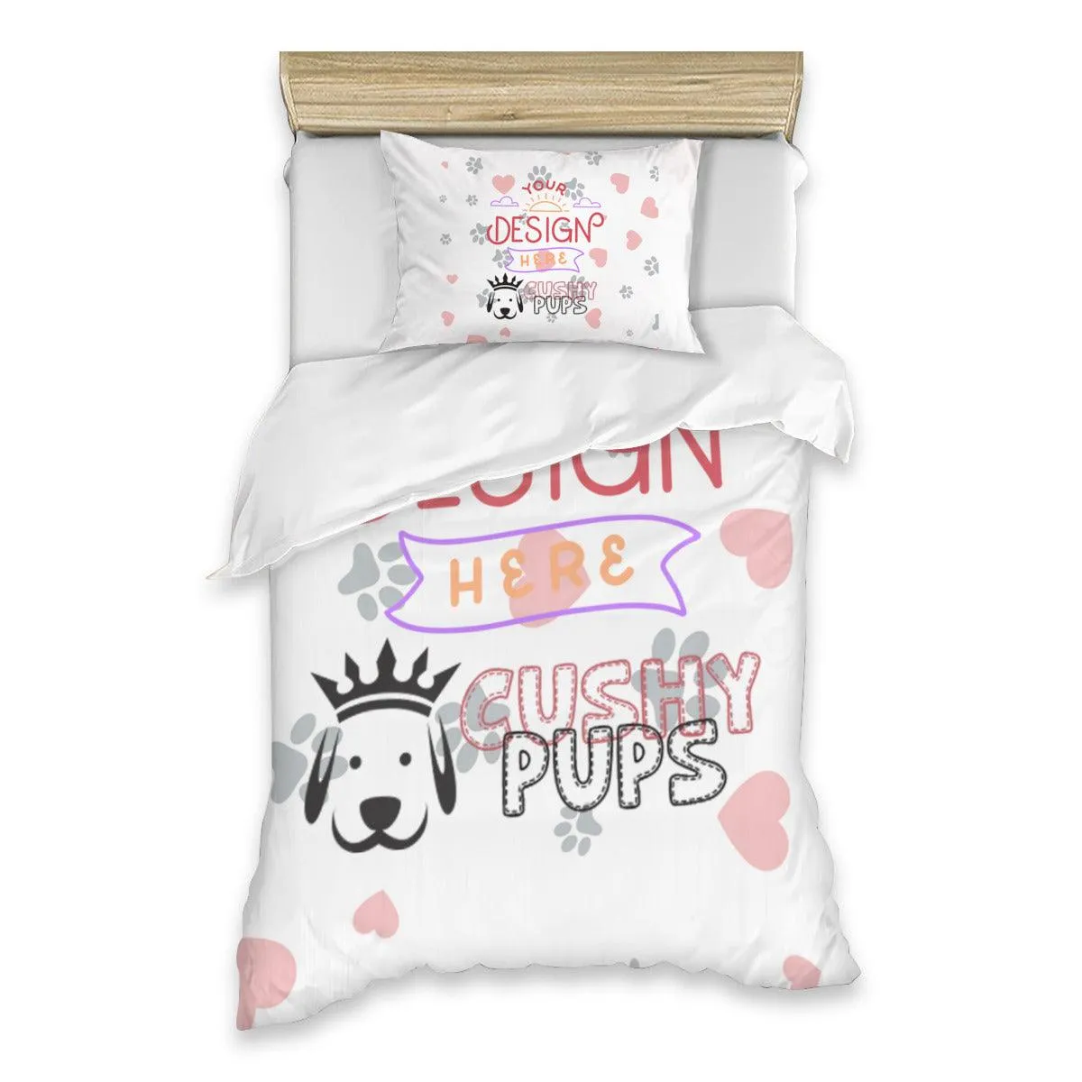 Custom Bedding Set, Custom Comforter, Custom Duvet Covers, Personalised Quilt Cover - Cushy Pups