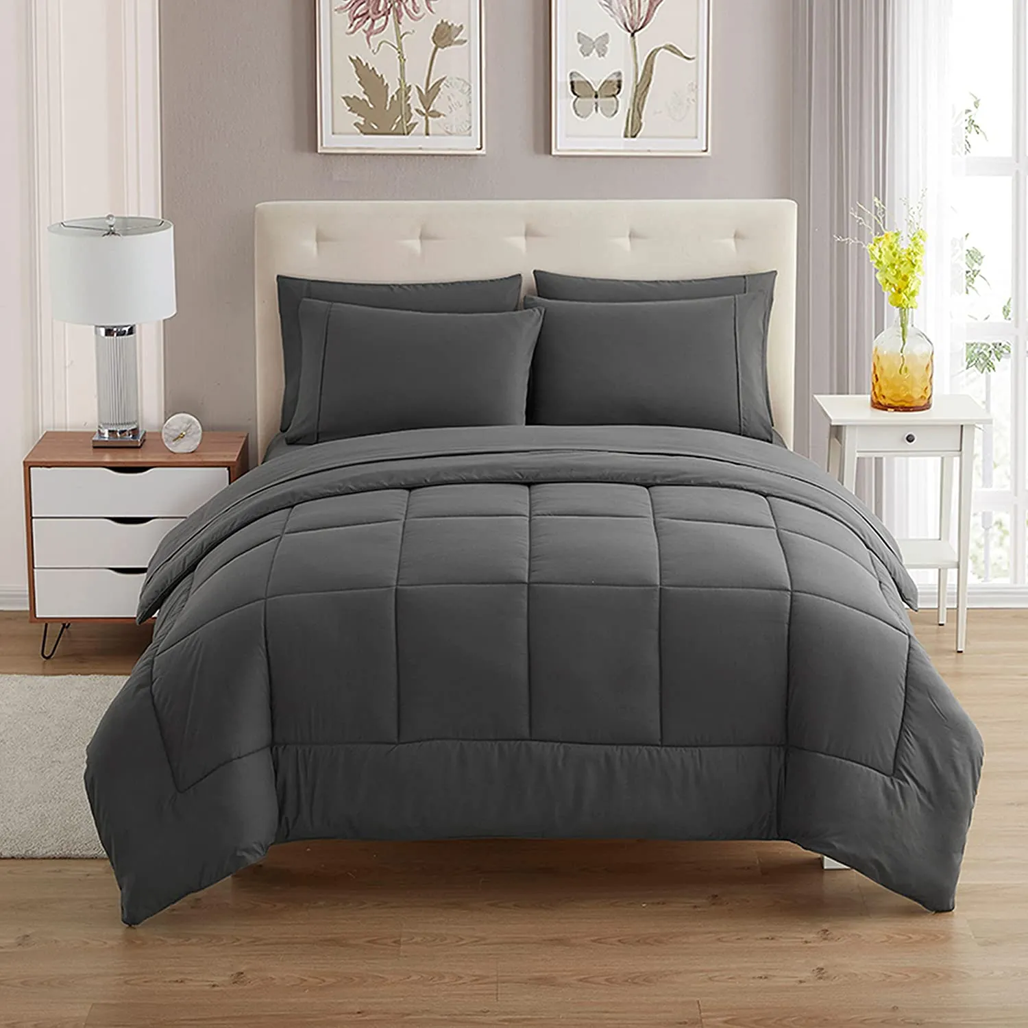 Dark Gray Study Bed Set