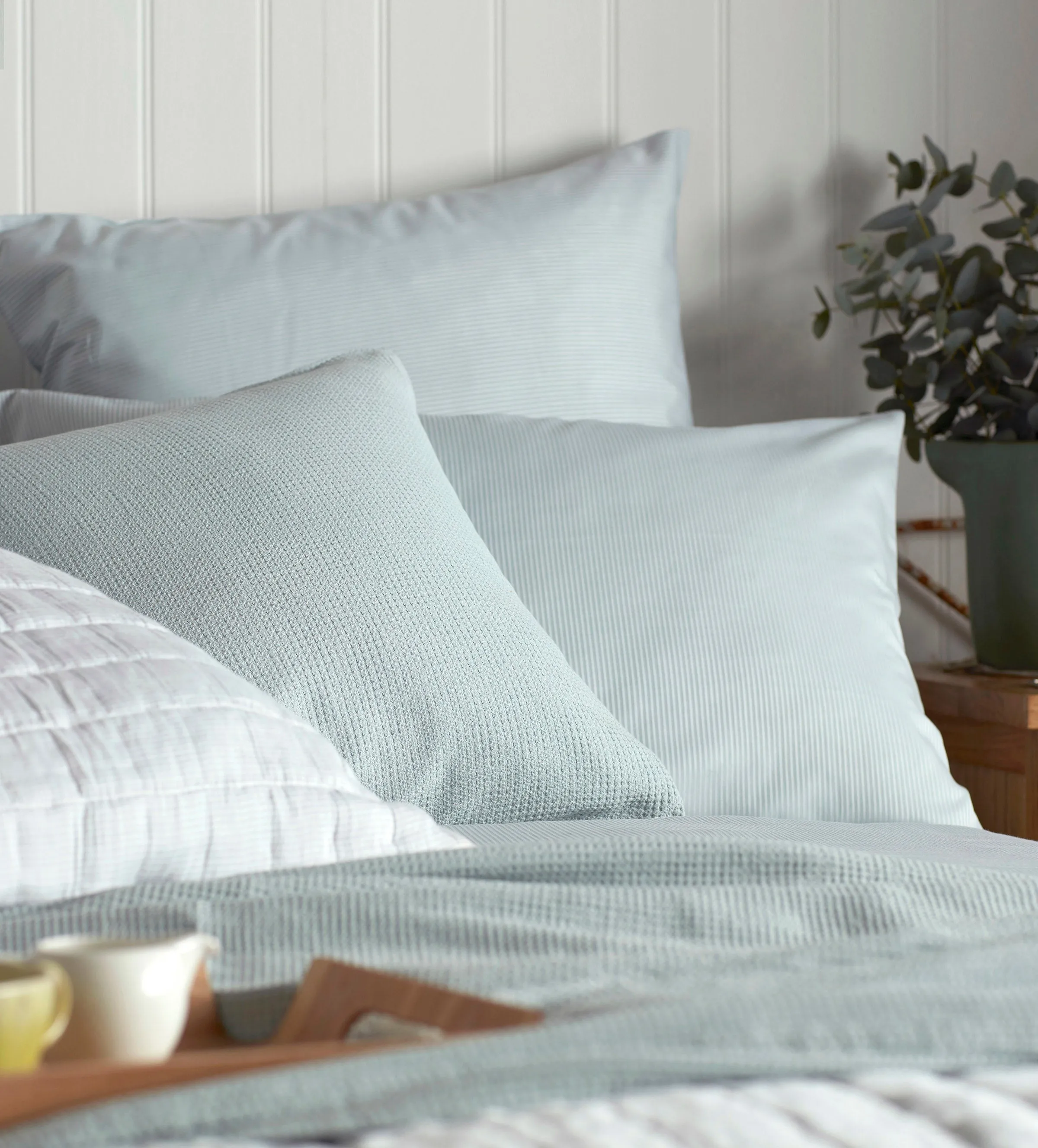 Duck Egg Tiny Stripe 100% Cotton Bed Linen